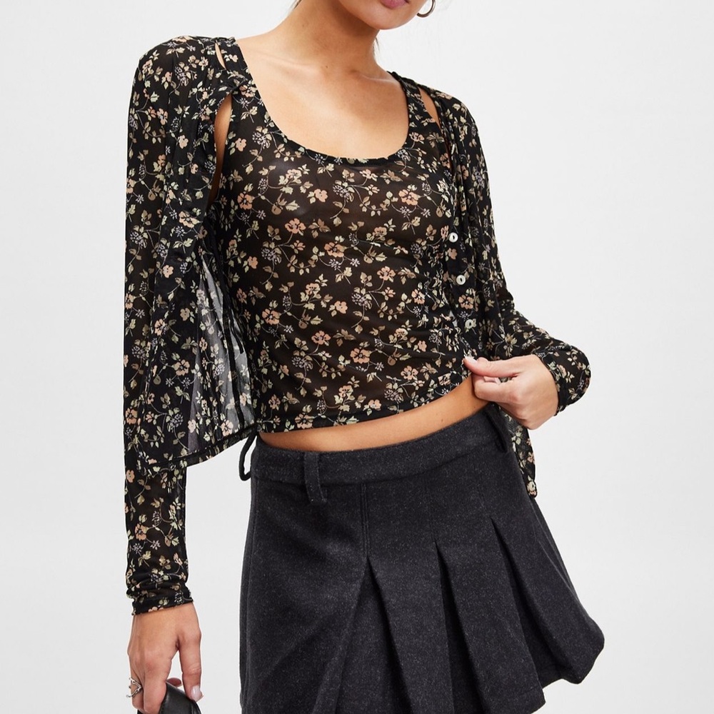 Free People Twosie for One Mesh Top Set